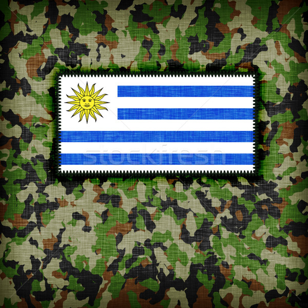 Tarnung einheitliche Uruguay Flagge abstrakten grünen Stock foto © michaklootwijk