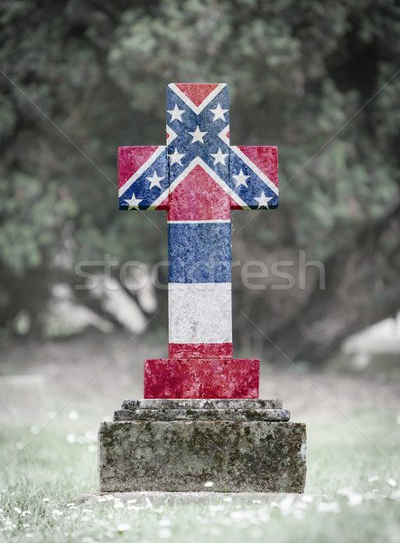 Foto stock: Lápida · sepulcral · cementerio · Misisipí · edad · capeado · hierba