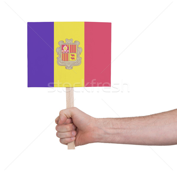 Hand holding small card - Flag of Andorra Stock photo © michaklootwijk