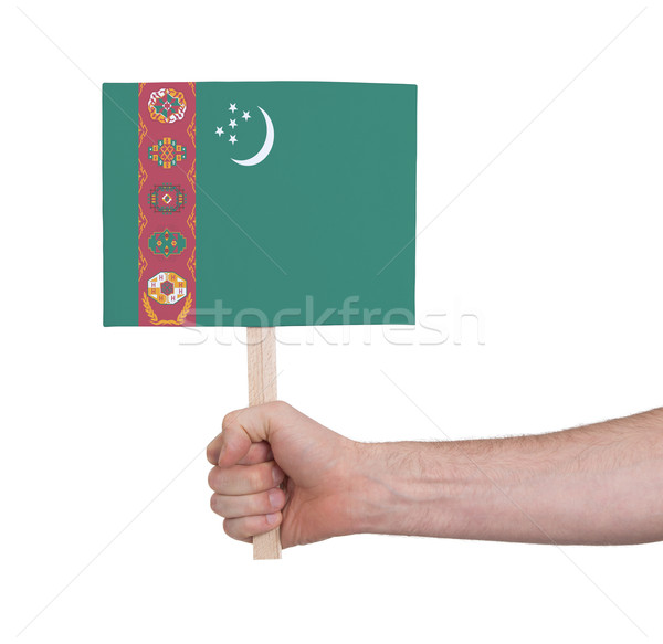 El küçük kart bayrak Türkmenistan Stok fotoğraf © michaklootwijk