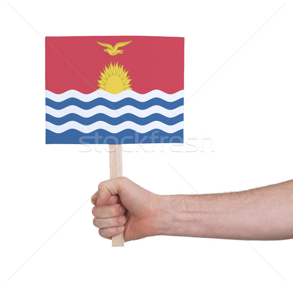 Hand holding small card - Flag of Kiribati Stock photo © michaklootwijk