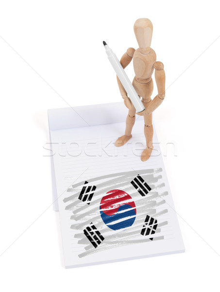 Legno mannequin disegno Corea del Sud bandiera carta Foto d'archivio © michaklootwijk