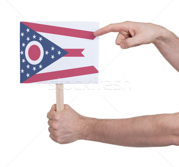 Hand halten wenig Karte Flagge Ohio Stock foto © michaklootwijk