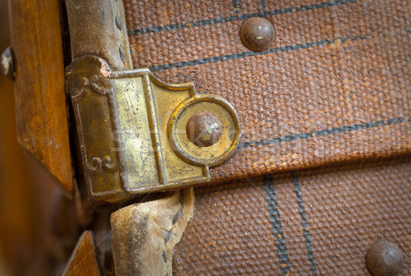 Old canvas trunk detail close up Stock photo © michaklootwijk