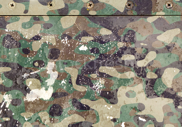 Piece of aircraft grunge metal background, army camo Stock photo © michaklootwijk