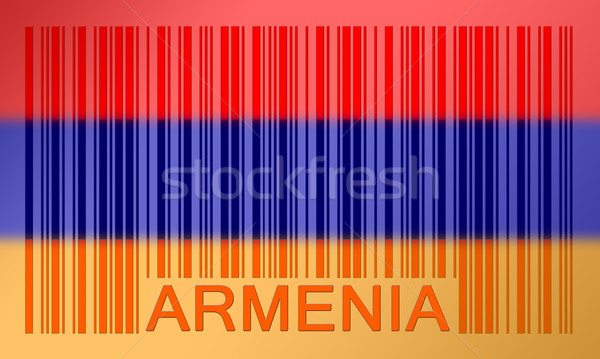 Barcode vlag Armenië geschilderd oppervlak ontwerp Stockfoto © michaklootwijk