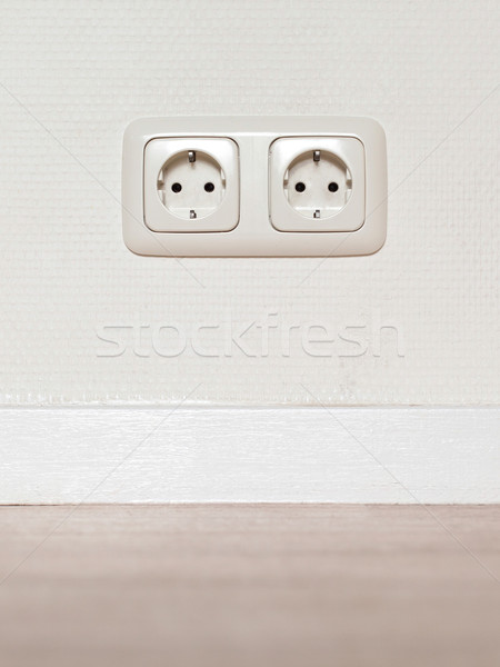 Electrical jack white plastic socket  Stock photo © michaklootwijk