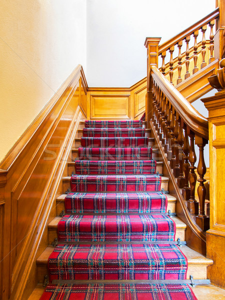 Escaleras alfombra edad escalera casa Foto stock © michaklootwijk