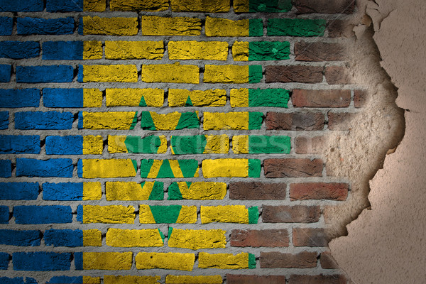 Dunkel Backsteinmauer Gips Textur Flagge Stock foto © michaklootwijk