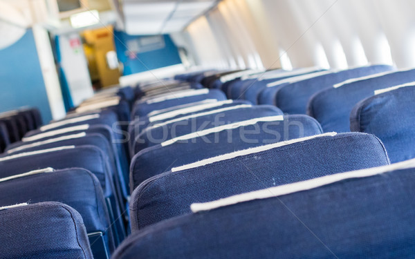 Empty old airplane seats in the cabin, selective focus Stock photo © michaklootwijk