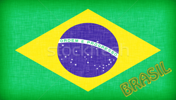 Flag of Brazil with letters Stock photo © michaklootwijk