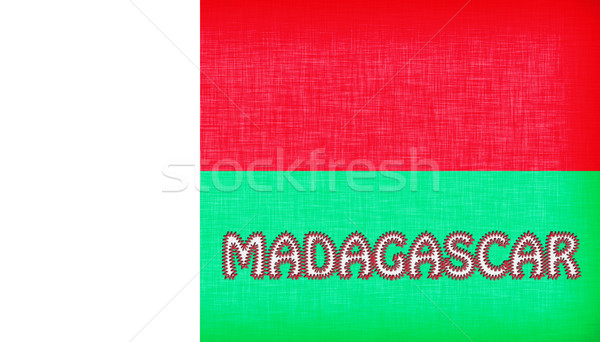 Flag of Madagascar stitched with letters Stock photo © michaklootwijk