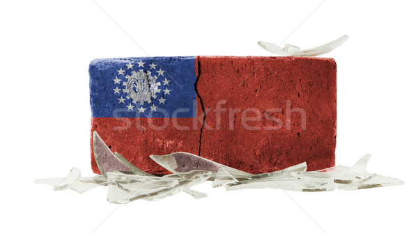 Brick with broken glass, violence concept Stock photo © michaklootwijk