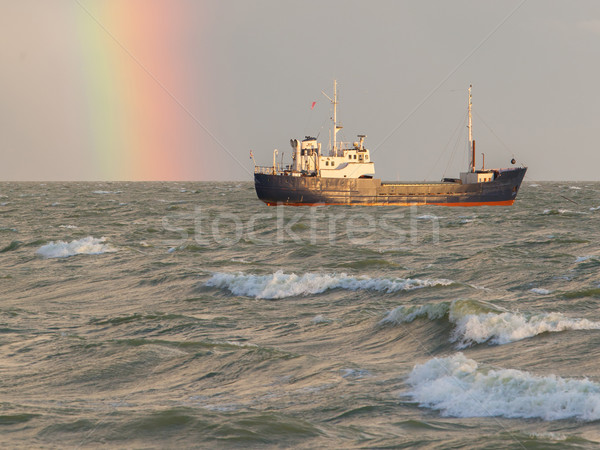 Small coastal vessel in the waters of the dutch Ijsselmeer Stock photo © michaklootwijk