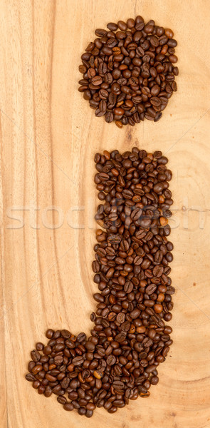 Letter J, alphabet from coffee beans Stock photo © michaklootwijk