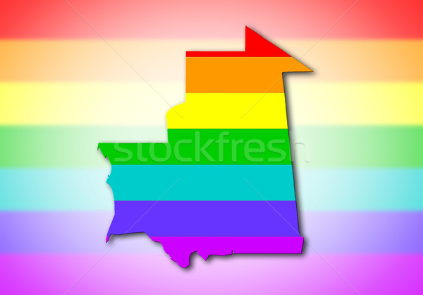 Mauritânia arco-íris bandeira padrão mapa viajar Foto stock © michaklootwijk