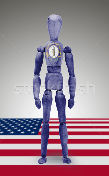 Wood figure mannequin with US state flag bodypaint - Kentucky Stock photo © michaklootwijk