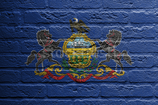 Murem malarstwo banderą Pennsylvania odizolowany farby Zdjęcia stock © michaklootwijk
