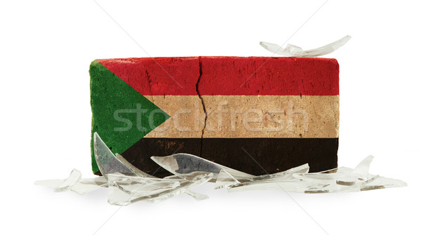 Brick with broken glass, violence concept Stock photo © michaklootwijk