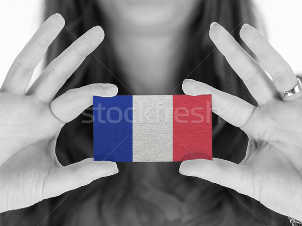 женщину визитной карточкой черно белые Франция пространстве Сток-фото © michaklootwijk