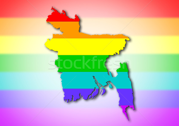 Bangladesh Rainbow bandiera pattern mappa viaggio Foto d'archivio © michaklootwijk