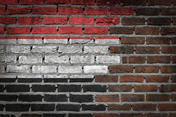 Dunkel Backsteinmauer Jemen Textur Flagge gemalt Stock foto © michaklootwijk