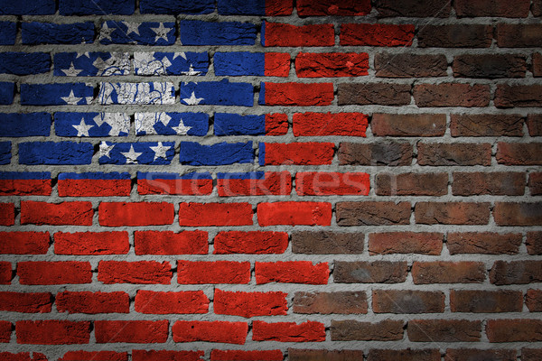 Muro di mattoni texture bandiera vecchio buio rosso Foto d'archivio © michaklootwijk