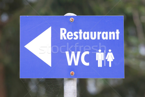 Sign for a restaurant and toilets Stock photo © michaklootwijk