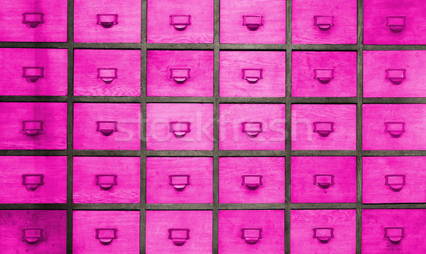Holz Brust Schubladen 30 rosa medizinischen Stock foto © michaklootwijk