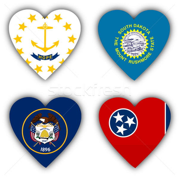 Flags in the shape of a heart, US states Stock photo © michaklootwijk