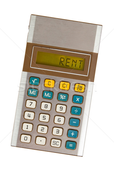 Starych Kalkulator wynajem tekst Widok Zdjęcia stock © michaklootwijk