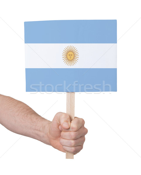 Hand halten wenig Karte Flagge Argentinien Stock foto © michaklootwijk