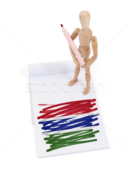 [[stock_photo]]: Bois · mannequin · dessin · Gambie · pavillon · papier