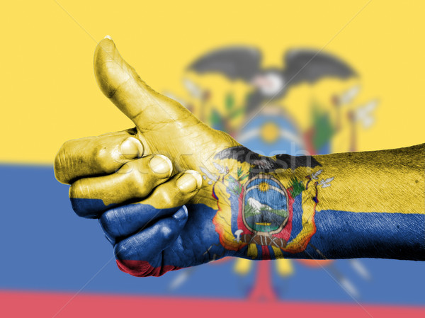 Oude vrouw teken vlag patroon Ecuador Stockfoto © michaklootwijk