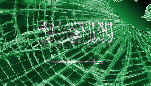 Defekt Eis Glas Flagge Muster Saudi-Arabien Stock foto © michaklootwijk