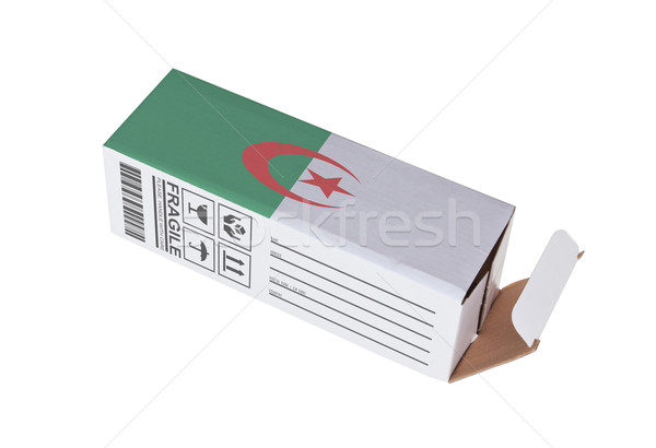 Exportar produto Argélia papel caixa Foto stock © michaklootwijk
