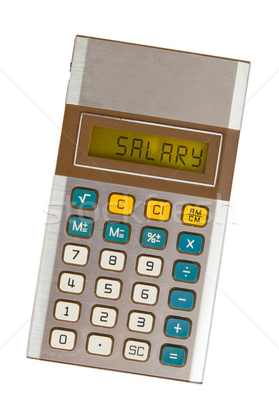 öreg számológép fizetés mutat szöveg kirakat Stock fotó © michaklootwijk