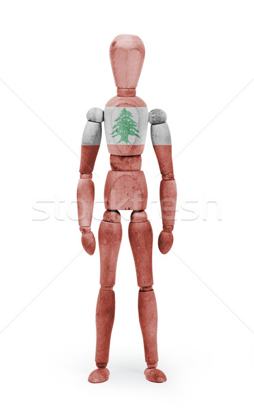 Wood figure mannequin with flag bodypaint - Lebanon Stock photo © michaklootwijk