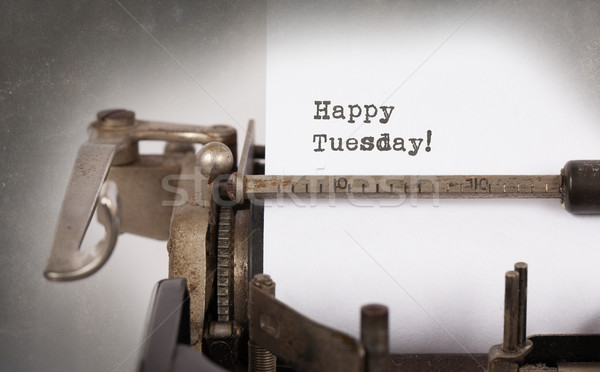 Vintage typewriter close-up - Happy Tuesday Stock photo © michaklootwijk