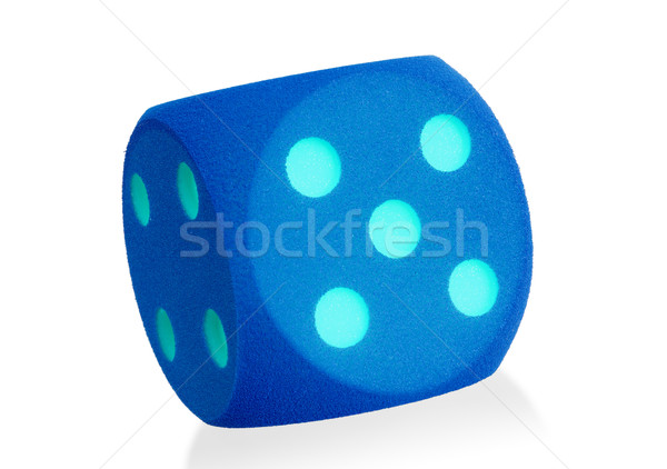 Large blue foam die isolated - 5 Stock photo © michaklootwijk