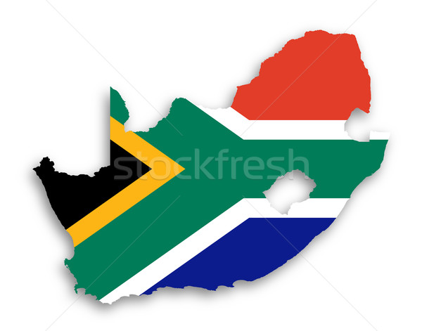 Map of South Africa with national flag Stock photo © michaklootwijk