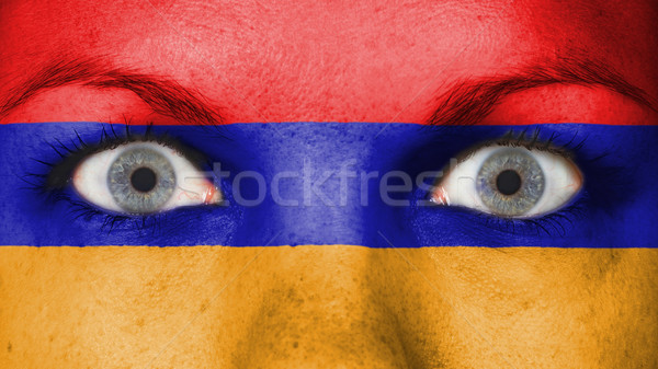 Ogen vlag geschilderd gezicht Armenië Stockfoto © michaklootwijk