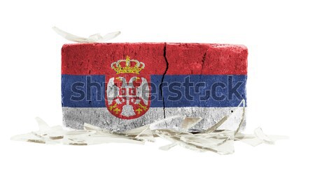 Baksteen gebroken glas geweld vlag Swaziland muur Stockfoto © michaklootwijk