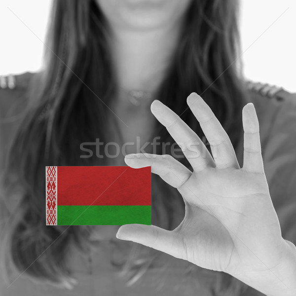 Zdjęcia stock: Kobieta · wizytówkę · czarno · białe · Białoruś · przestrzeni