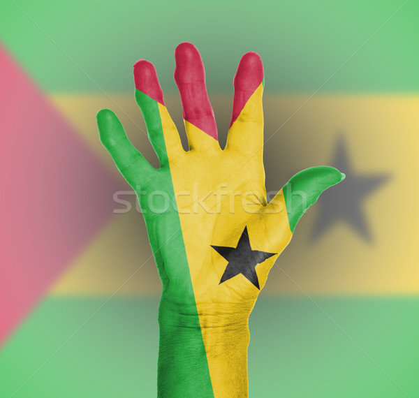 Palm of a woman hand, painted with flag Stock photo © michaklootwijk