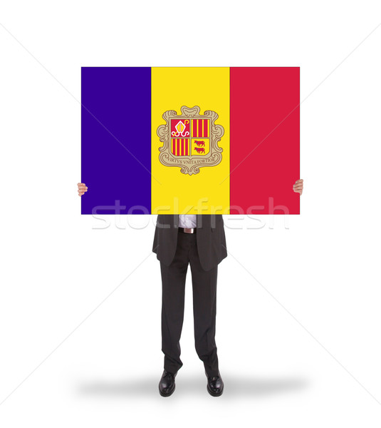 Businessman holding a big card Stock photo © michaklootwijk