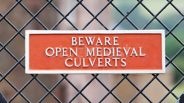 Beware of open medieval culverts Stock photo © michaklootwijk