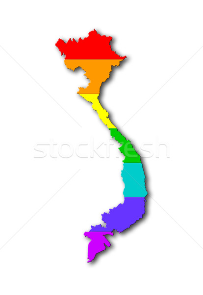 Rainbow pavillon modèle Viêt-Nam carte gay [[stock_photo]] © michaklootwijk