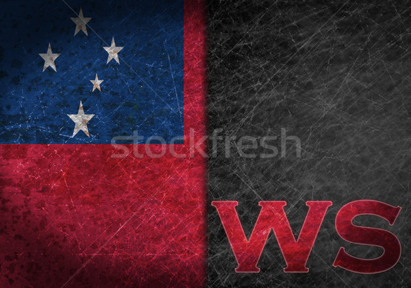 Old rusty metal sign with a flag and country abbreviation Stock photo © michaklootwijk