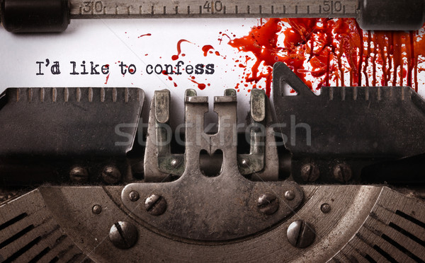 Stock fotó: Véres · jegyzet · klasszikus · felirat · öreg · írógép